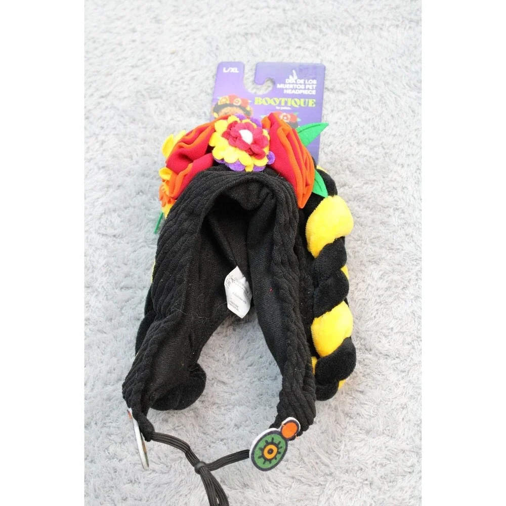Bootique Dia de los Muertos Pet Headpiece L/XL Dog Costume Halloween